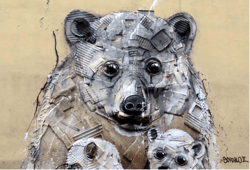 Three Polar Bears by Trashsure and Bordalo II